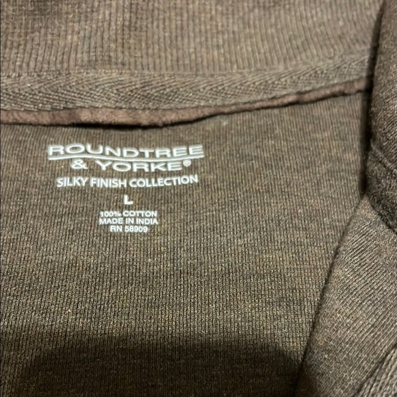 Roundtree & Yorke Brown Zip Up Sweater - Picture 2 of 8